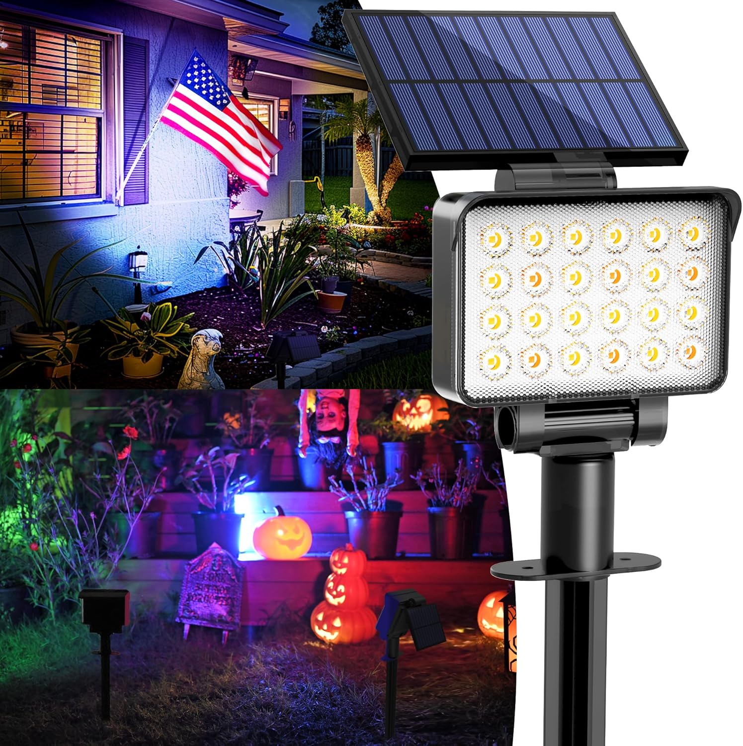 Color Changing Solar Spot Lights for Outdoor Garden and Yard
