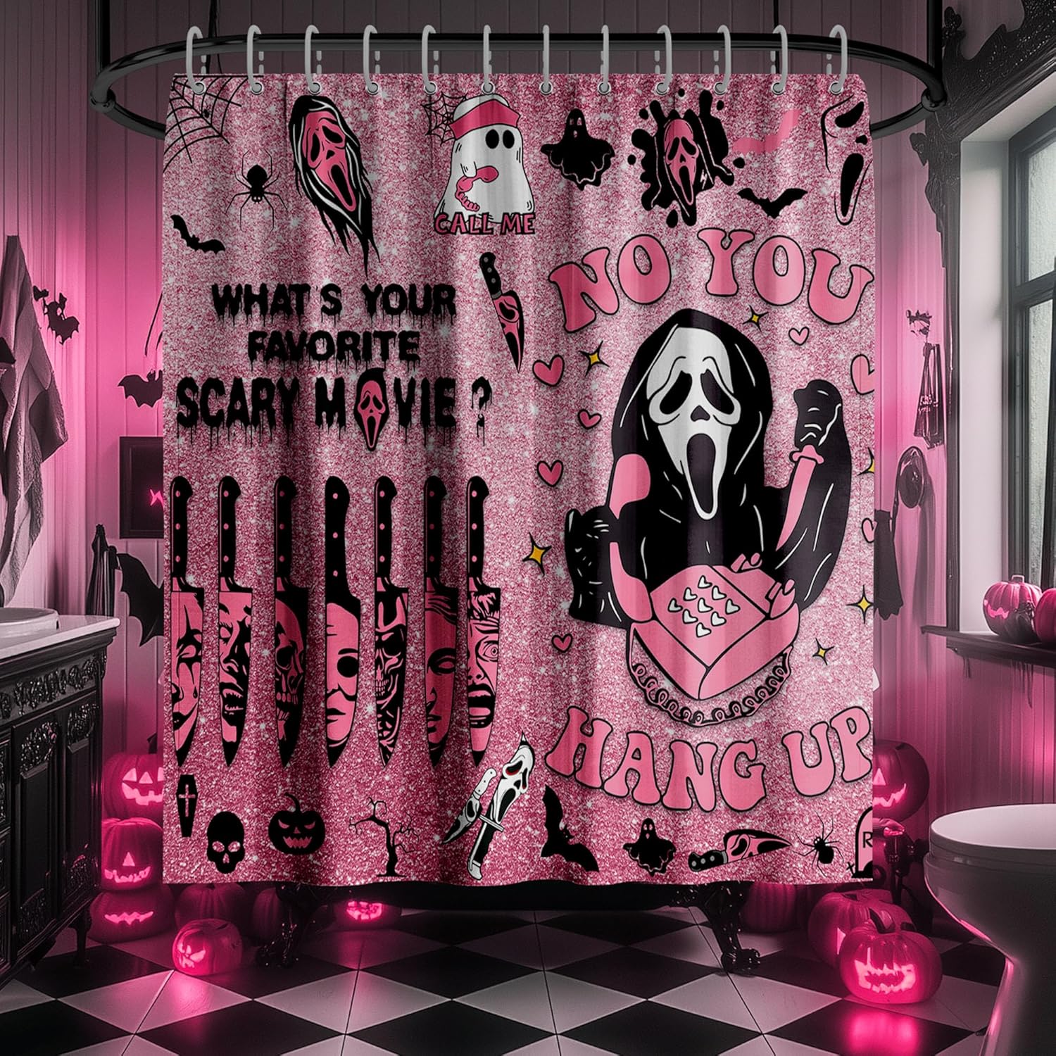 Scary Halloween Shower Curtain Set - KAIRA 72x72