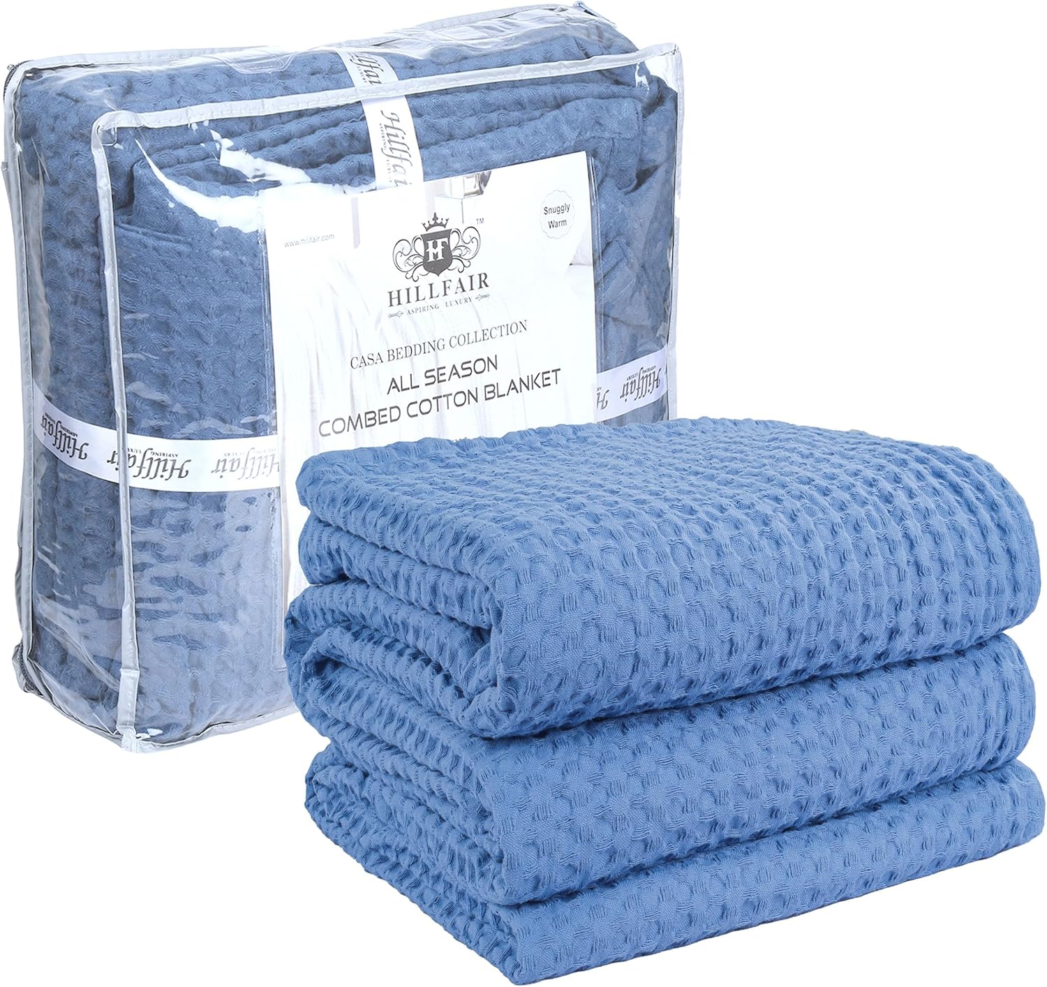 HILLFAIR 100% Cotton Blanket - XXL Oversized King Bed Blanket