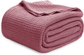 Bedsure Gentlesoft 100% Cotton Waffle Blanket Twin XL - Lightweight