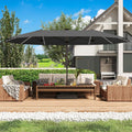 15ft Large Patio Umbrella with Solar Lights - Broad 133 sq ft Shade