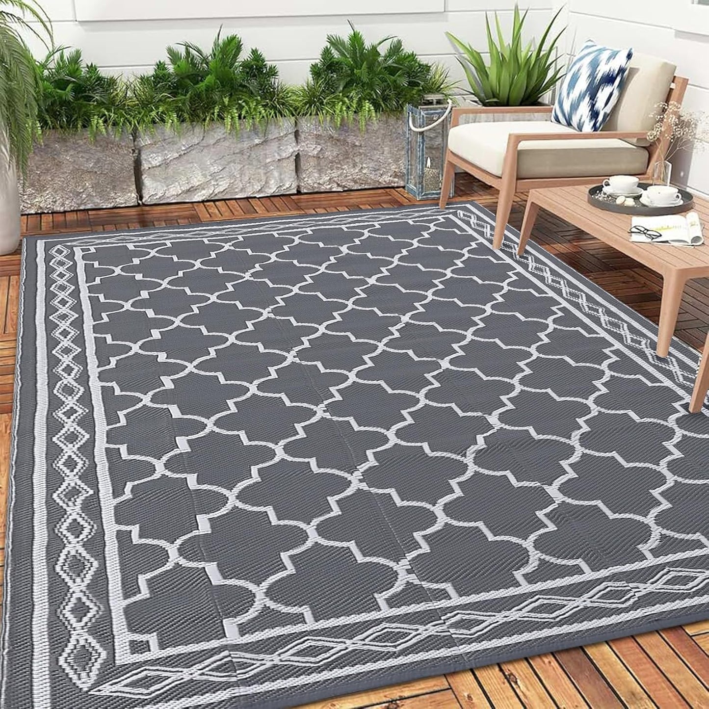 Outdoor Rug 9x18 Waterproof Foldable Reversible Mat for Patio
