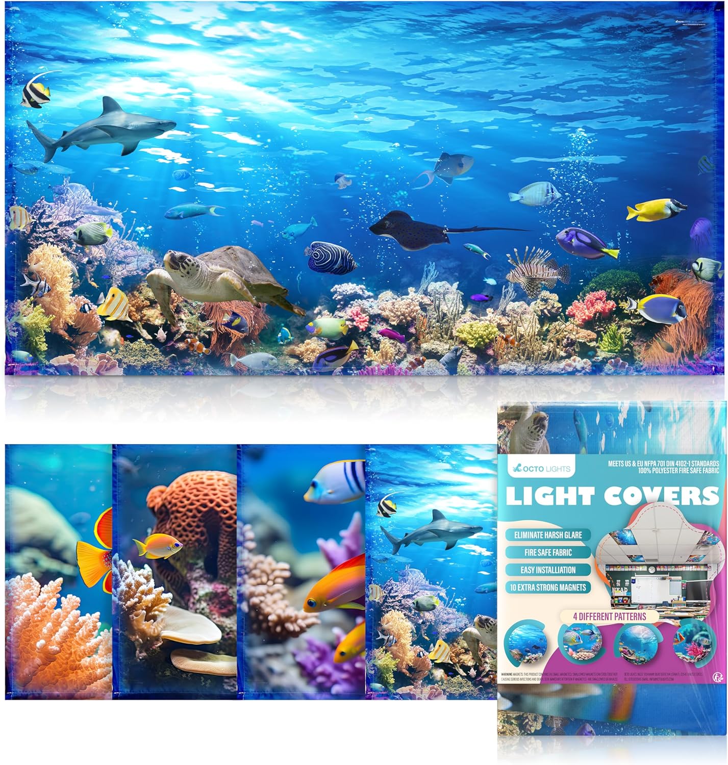 Light Covers for Ceiling Lights Classroom - Magnetic Ocean Decor