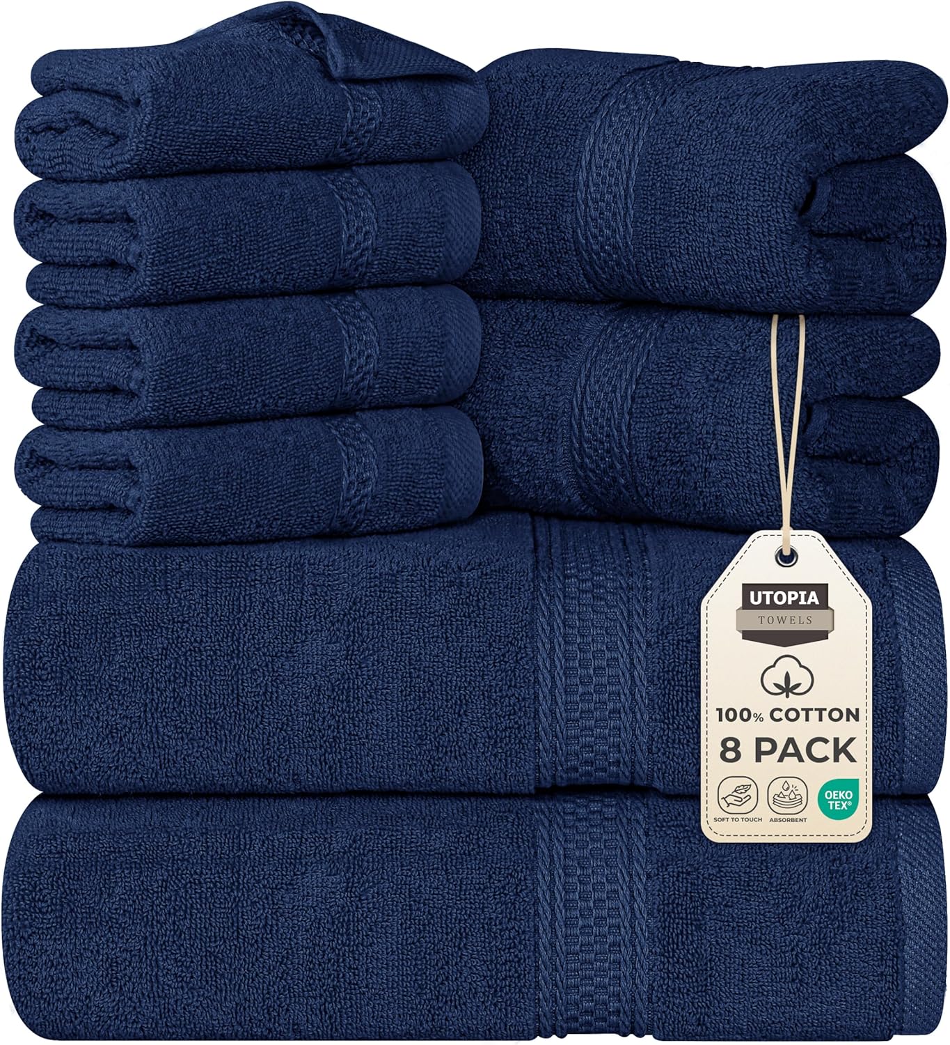 Premium 8 Piece Towel Set for Spa, Gym, and Everyday Use