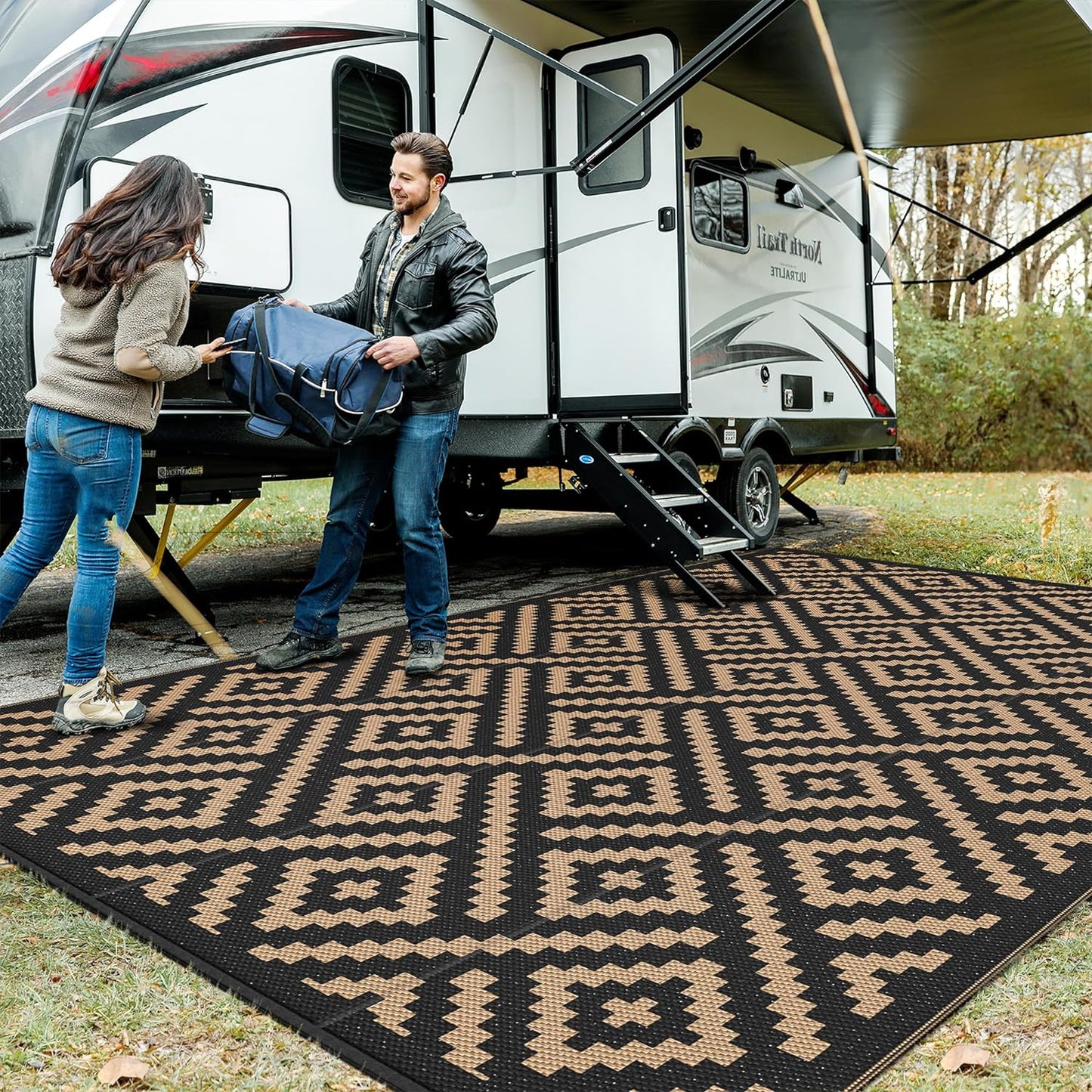 GENIMO Outdoor Rug for Patio Clearance, Waterproof Camping Mat