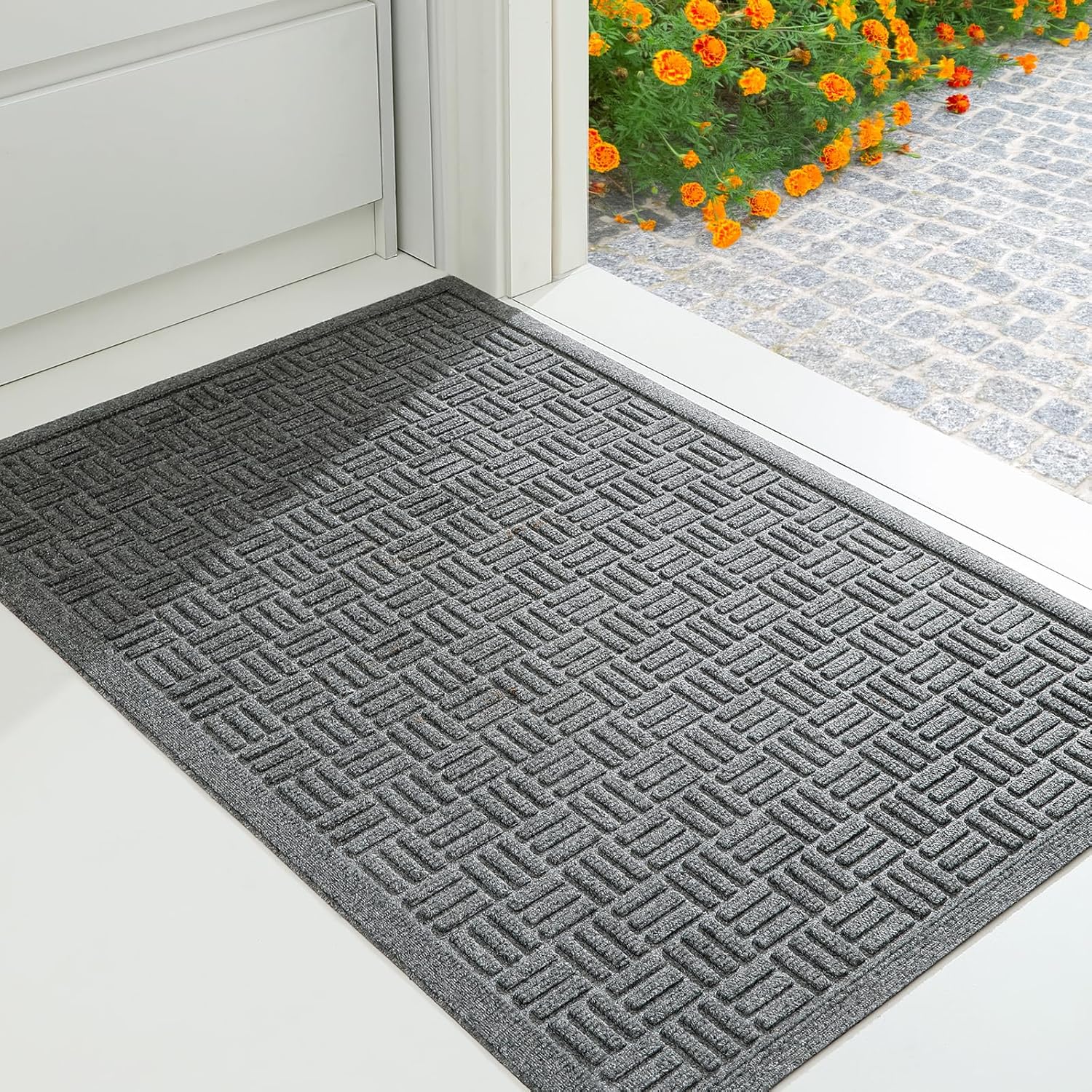 Mibao Front Door Mat Indoor Outdoor Entrance for All-Weather Use