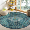 Moynesa Ultra-Thin Washable Round Rug - Vintage Circle Area Rug
