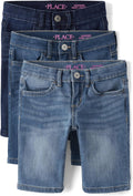 Girls Denim Skimmer Shorts - Comfortable Everyday 3-Pack