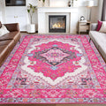 Noahas 5x7 Hot Pink Area Rug for Living Room - Vintage, Machine