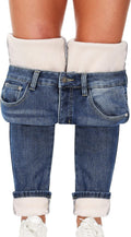 Women's Fleece Lined Jeans - Winter Warm Stretch Skinny Denim