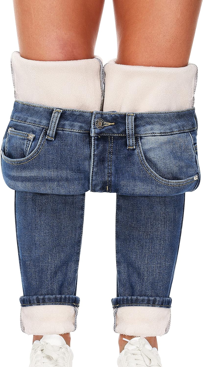 Women's Fleece Lined Jeans for Winter Warmth and Style
