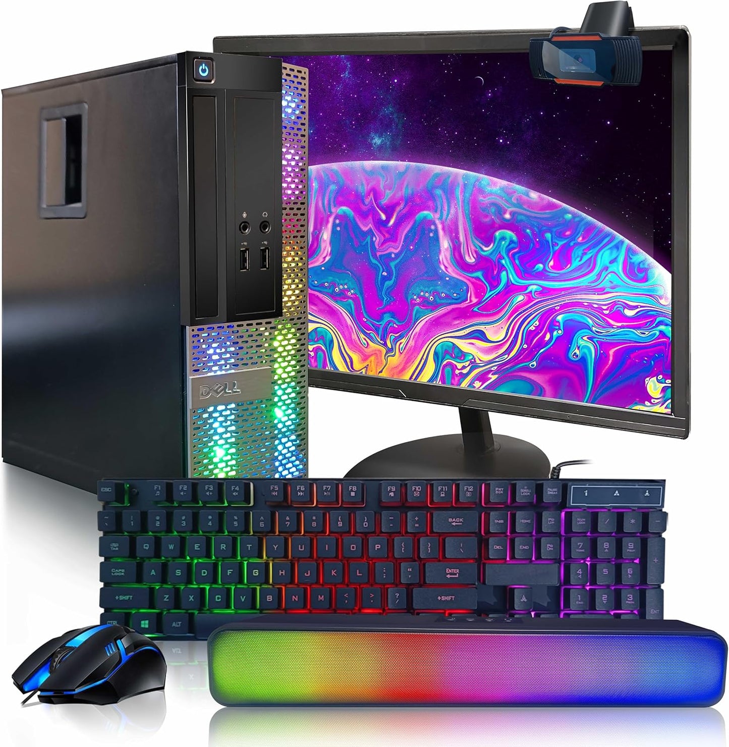 Dell OptiPlex Desktop PC Bundle: Powerful Intel Core i7, Stunning RGB Setup