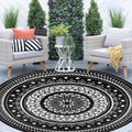 Cekene Round Outdoor Rug 6ft Reversible Waterproof Patio Mat