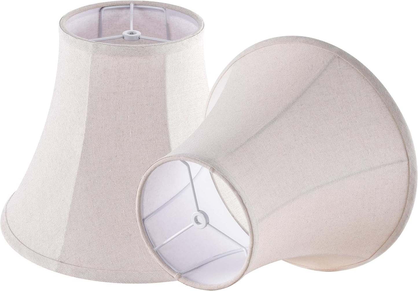 Beige Bell Lamp Shades Set of 2 for Table & Bedside Lamps
