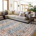 Washable 8x10 Area Rug Blue - Soft, Non Slip and Machine Washable
