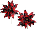 Plaid Poinsettia Picks - Festive Holiday Decor!