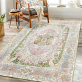 Pink Rug 3x5 Washable Area Rug for Bedroom Living Room - Boho Blush
