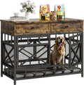 Ironck 44 in Large Dog Crate Furniture - Rustic Wooden Kennel