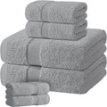 Light Gray Bath Towel Set of 6 - Luxury Cotton Towels