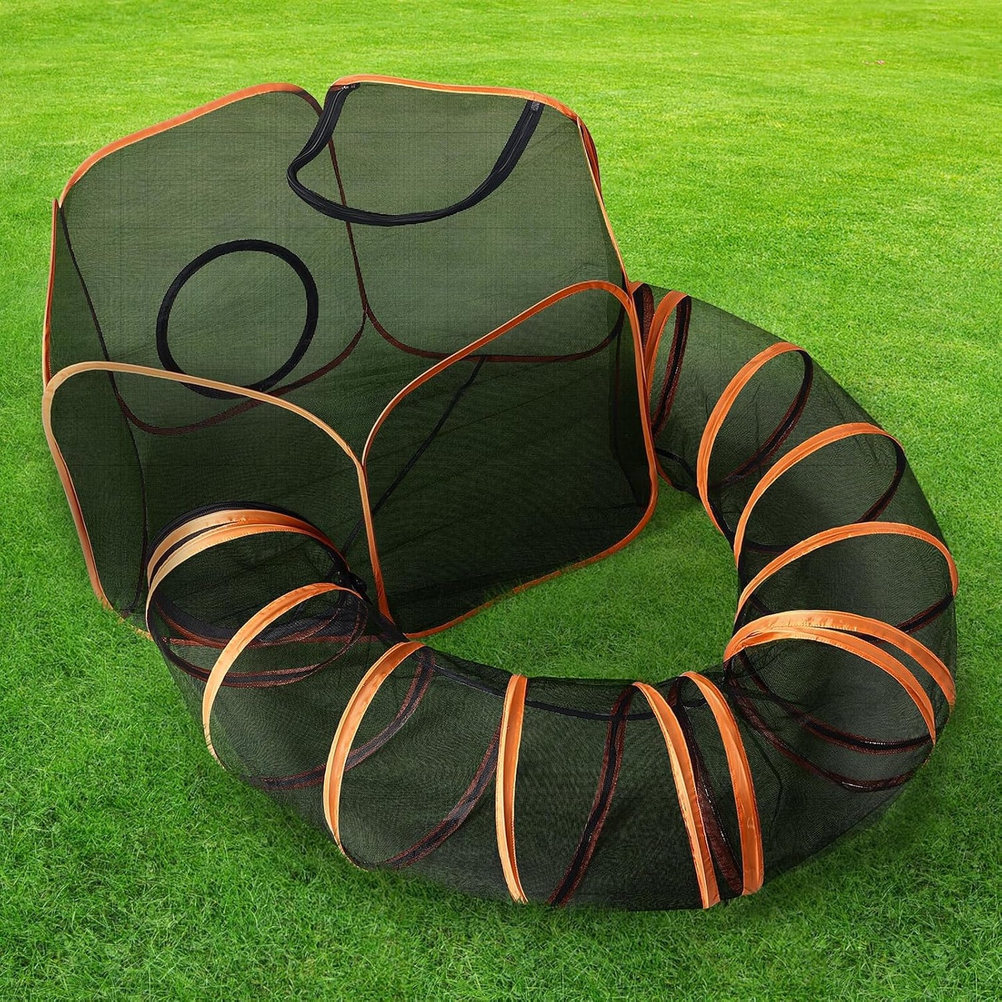 Outdoor Cat Enclosure with Tunnel for Safe Playtime Fun
