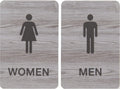 Ash Grey Non-Accessible Men & Women ADA Restroom Sign Set w/Braille