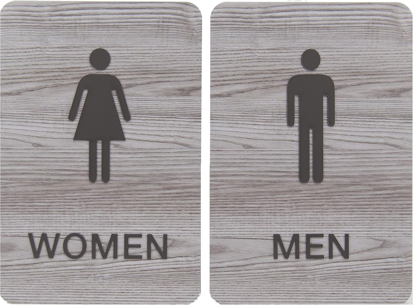 Non-Accessible Wheelchair Restroom Sign Set with Braille - Ash Grey