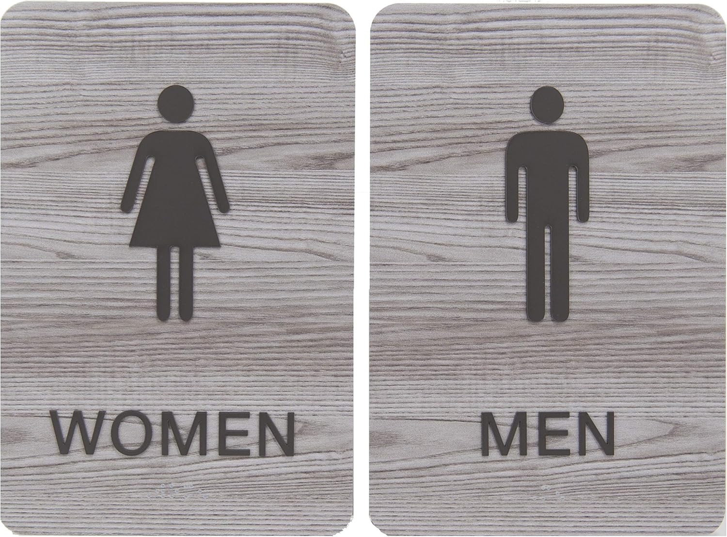 Non-Accessible Wheelchair Restroom Sign Set with Braille - Ash Grey