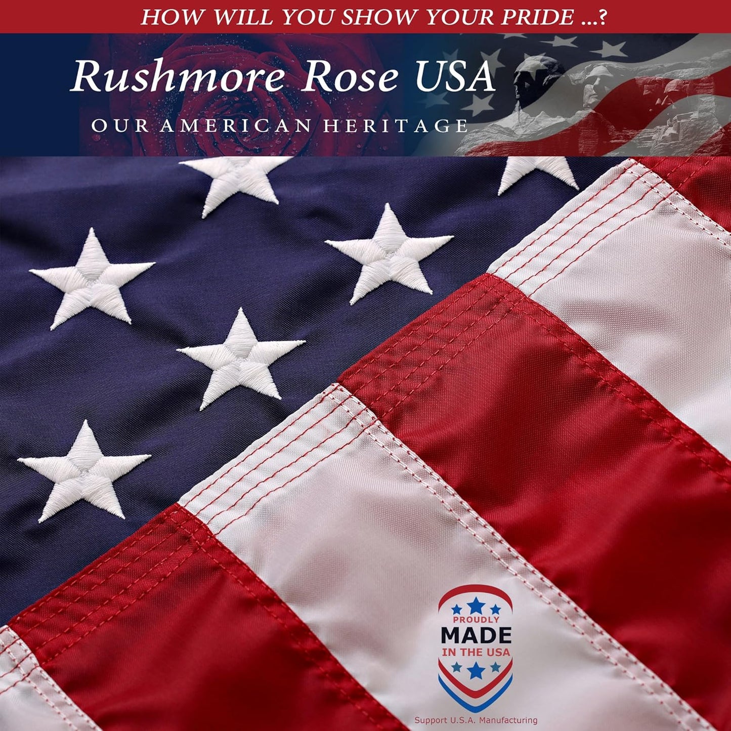 Large American Flag for Outside 6x10 Heavy Duty Made in USA