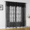 Black Lace Curtains with Valance 63 in Length - Victorian Sheer