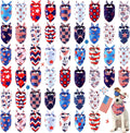 Patriotic Dog Bandanas 50 Pack - Bulk Flag Triangle Scarves for Pets
