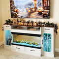 YITAHOME 3-Sided Glass Electric Fireplace TV Stand
