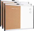 Magnetic Whiteboard and Cork Combo 17in x 23in - 3 Pack