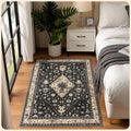Istana 3x5 Area Rug - Black Modern Foldable Washable Rug