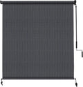 Outdoor Roller Shades 7ft x 8ft - Cordless Patio Shade with 90% UV