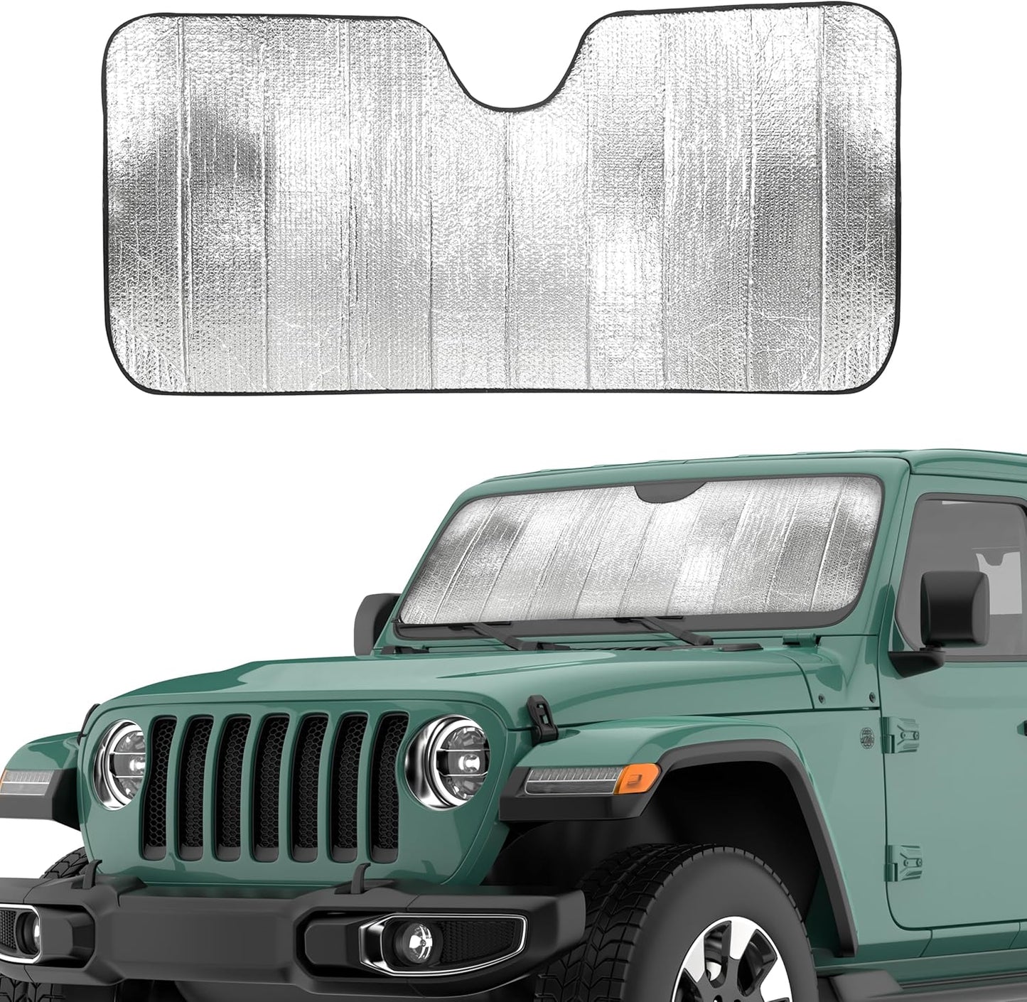 EcoNour Accordion Windshield Sun Shade for Jeep Wrangler