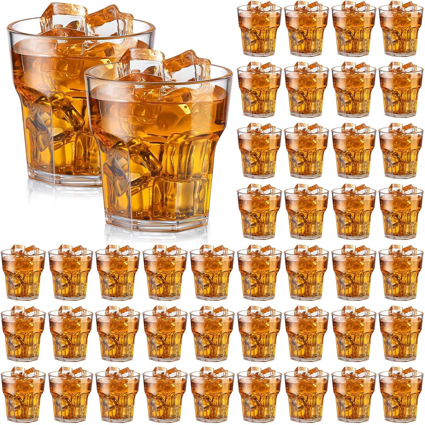 Acrylic Drinking Glasses 50 Pcs Unbreakable Stackable Mini Mugs