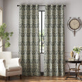 jinchan Blackout Curtains Gray Damask Patterned 84in - Vintage Light