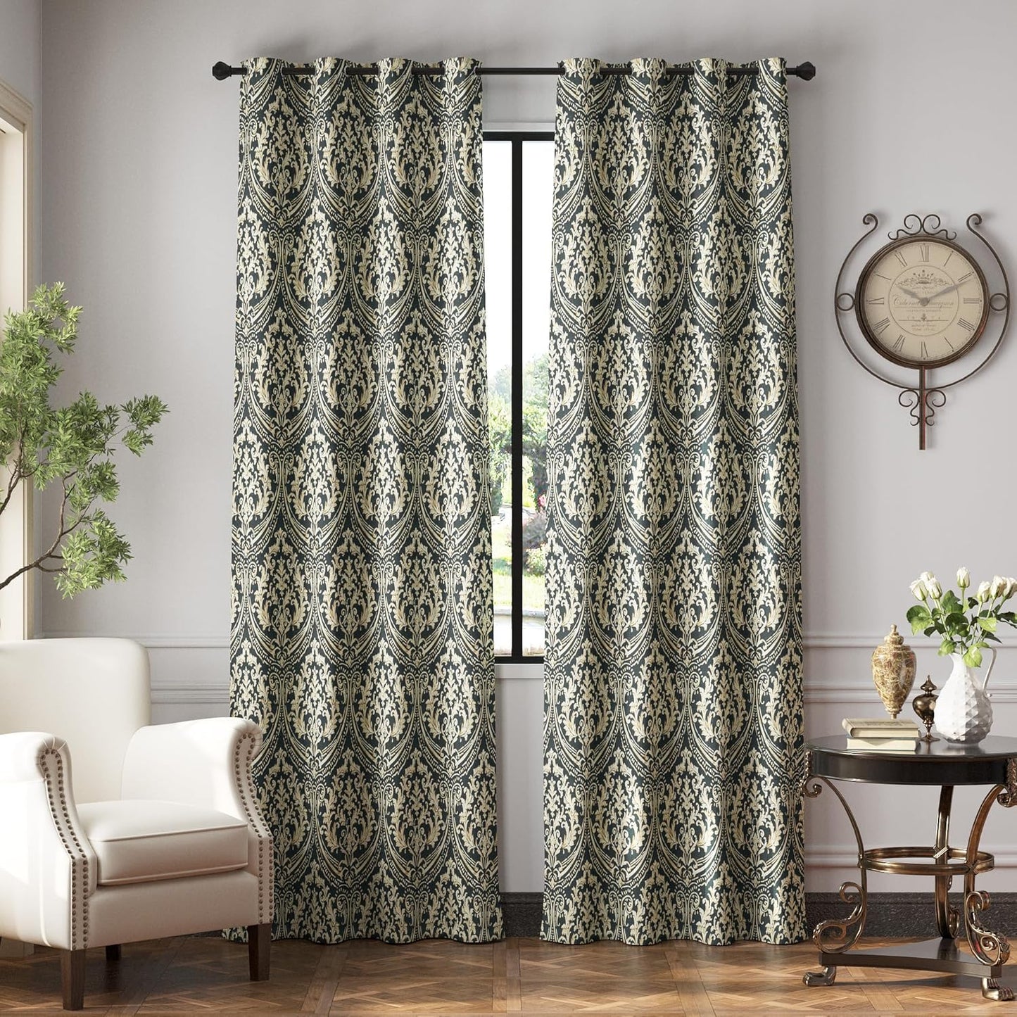 jinchan Blackout Curtains for Bedroom with Vintage Medallion Design
