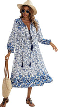 Beautiful Long Sleeve Floral Print Dress for Women by R.Vivimos