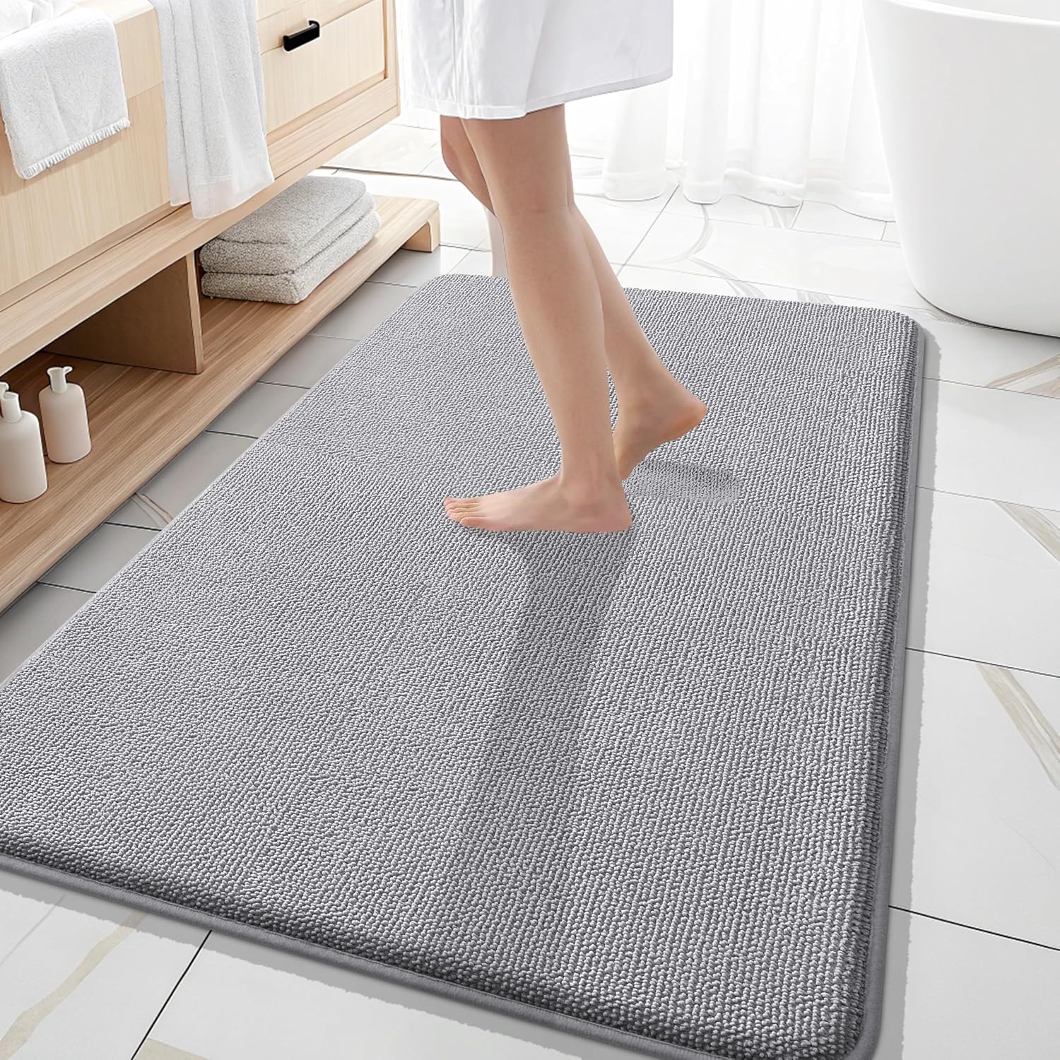 OLANLY Thick Memory Foam Bath Mat Rug for Luxurious Comfort