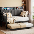 Daybed with Trundle and LED Light - Versatile Twin Frame for Small