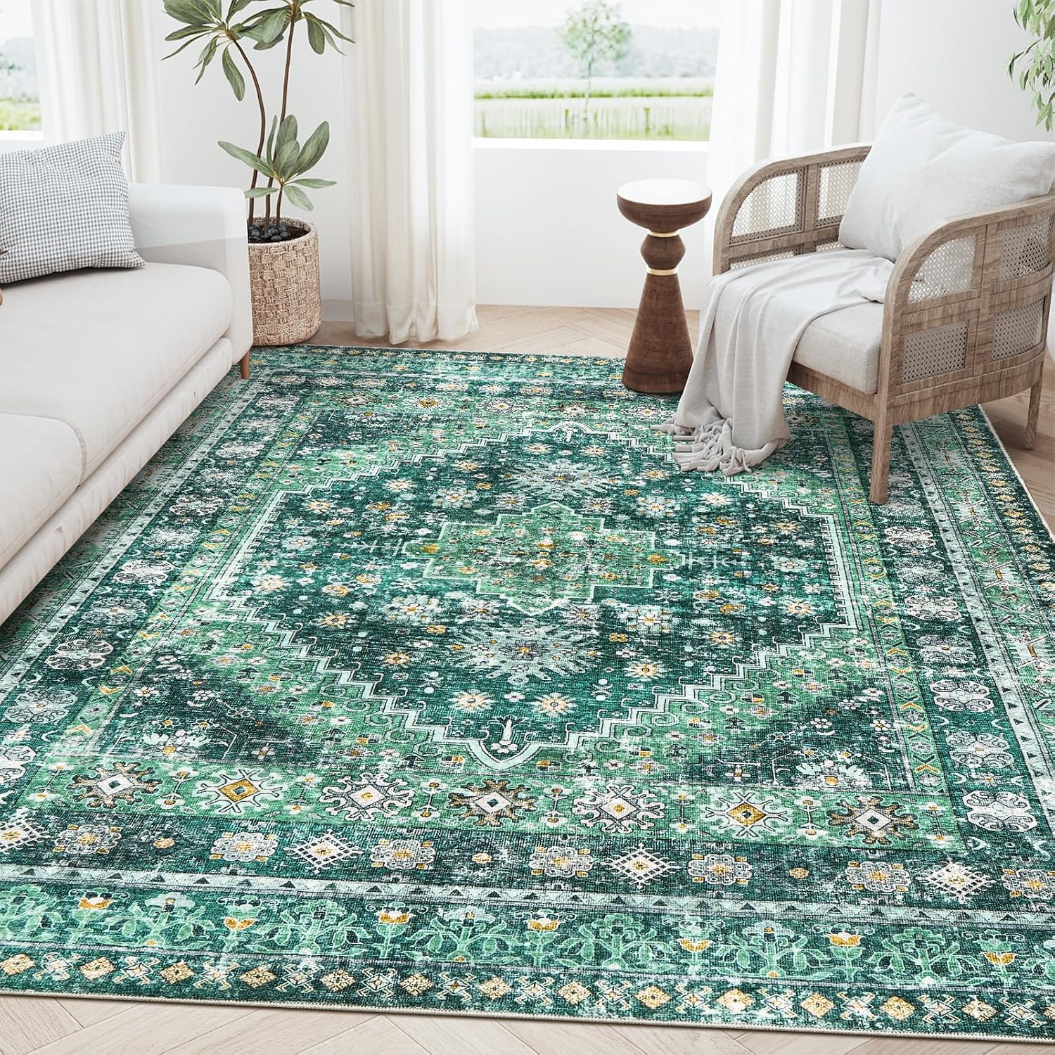 Zesthome 5x7 Area Rugs - Ultra-Thin Washable Stain Resistant