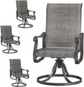 Patio Swivel Chairs Set of 4 - All-Weather High Back Outdoor Dining