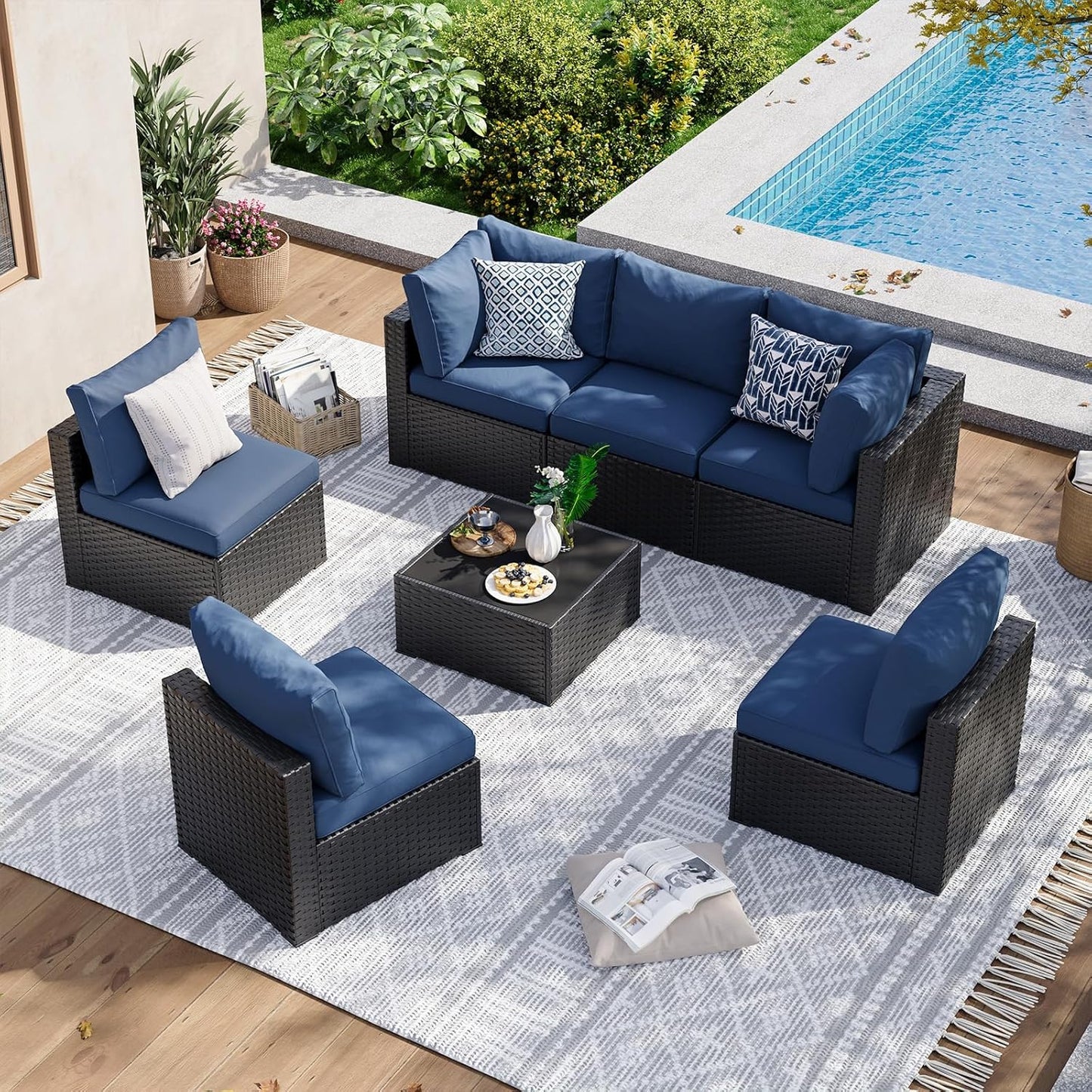 Aoxun 7 Piece Patio Furniture Set for Ultimate Outdoor Comfort