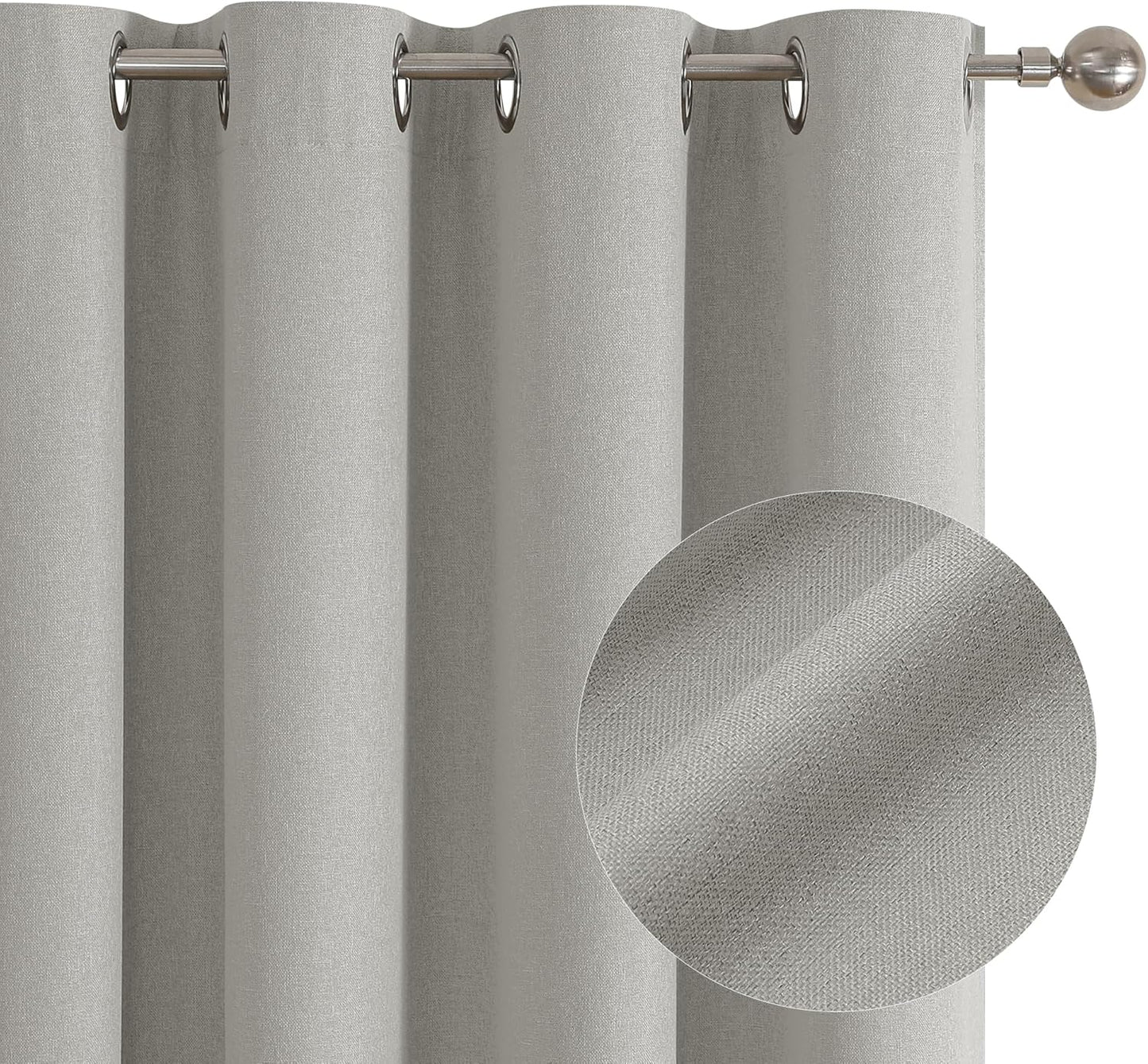 Light Grey Blackout Curtains 52x54 for Bedroom Living Room