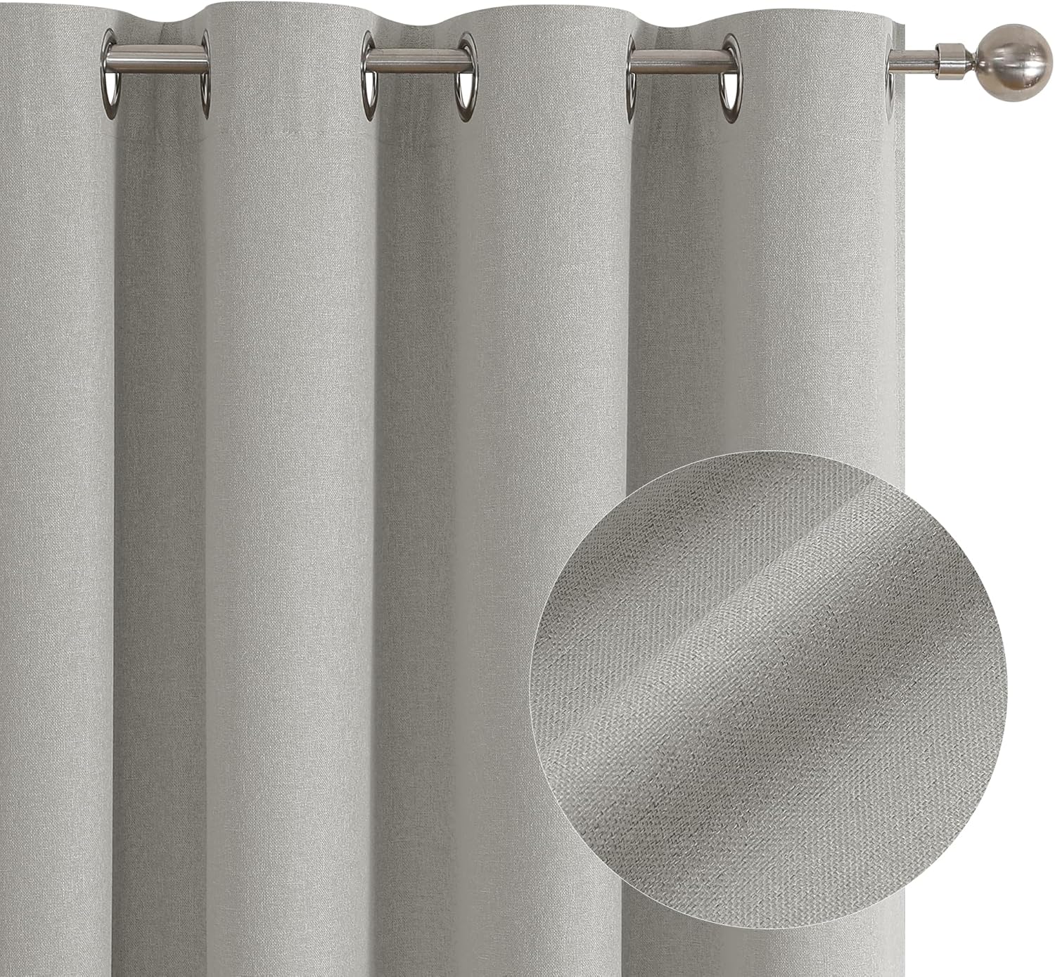 Light Grey Blackout Curtains 52x54 for Bedroom Living Room