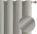 100% Blackout Light Grey Solid Curtains 63 in 2 Panels - Room