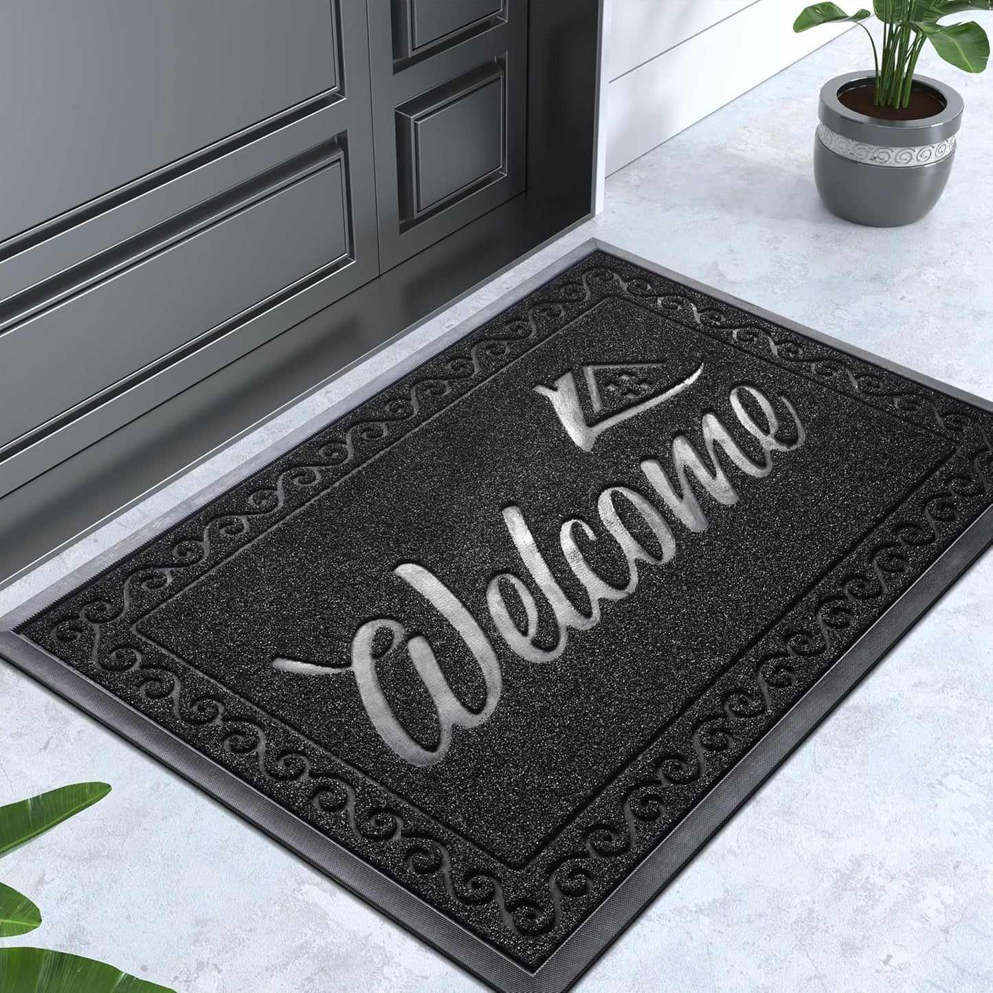 Yimobra Welcome Mat Outdoor Indoor: Heavy Duty Non-Slip