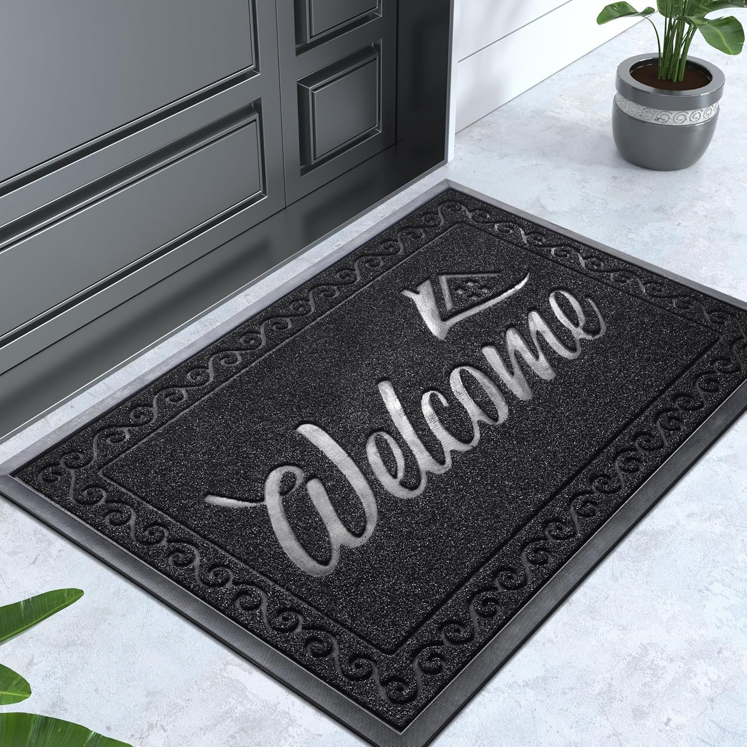 Yimobra Welcome Mat Outdoor Indoor: Heavy Duty Non-Slip