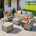 Outdoor Sectional Patio Furniture Set 8 Pieces - Deep Seat Comfort